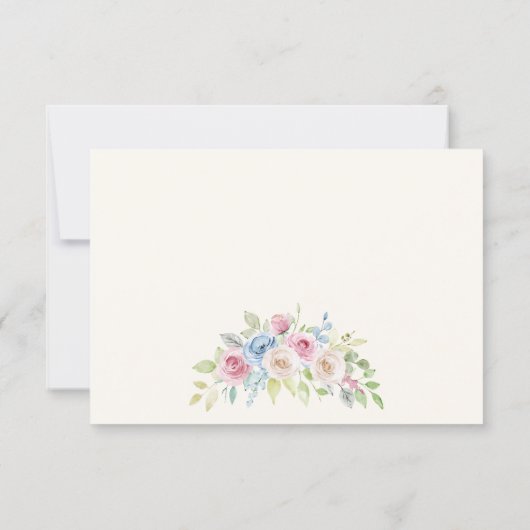 Country chic pastel and cream  Wedding RSVP  (Achterkant)