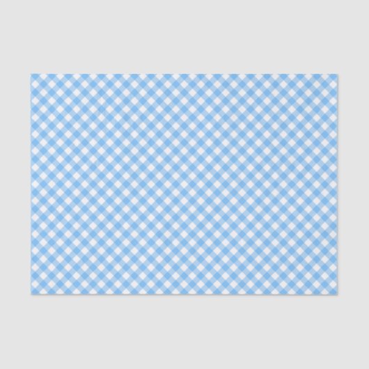 Country Chic Pastel Baby Blue Gingham Tissuepapier (Voorkant)