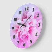 Country Chic Pink Droy Dhalia Clock Grote Klok (Hoek)