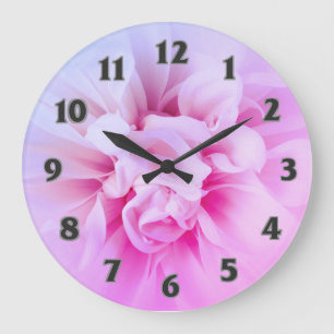 Country Chic Pink Droy Dhalia Clock Grote Klok