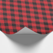 Country Chic Red Black Buffalo Plaid Cadeaupapier (Hoek)