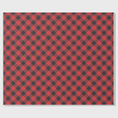 Country Chic Red Black Buffalo Plaid Cadeaupapier (Vlak)