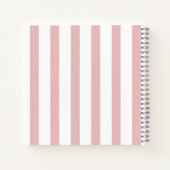Country Chic Roze Gestreept Rose Boeket Monogramme Notitieboek (Achterkant)
