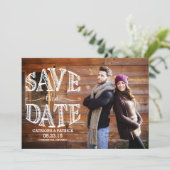 Country Chic Rustic Save the Date Foto (Staand voorkant)