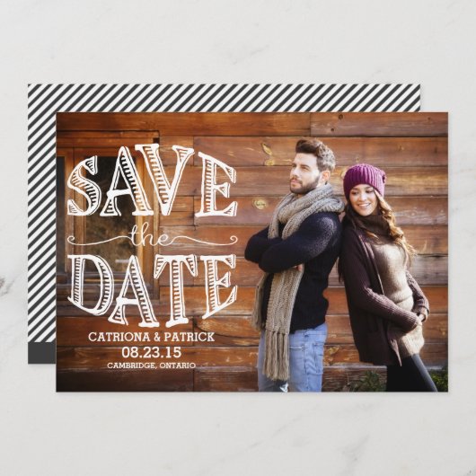 Country Chic Rustic Save the Date Foto (Voorkant / Achterkant)