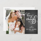 Country Chic Script Weddenschap Bedankt Briefkaart (Voorkant / Achterkant)