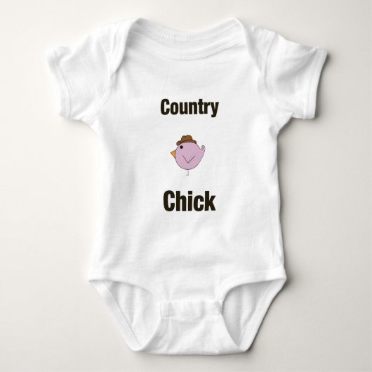 Country Chick - Baby in Roze Romper (Voorkant)
