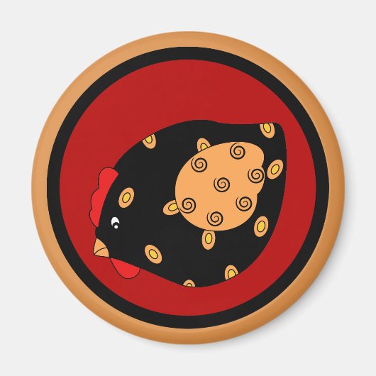 Country Chick Hen Magnet (Voorkant)