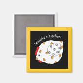 Country Chick Hen Square Magneet (Voorkant / Achterkant)