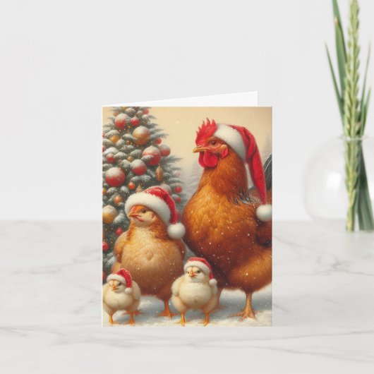 Country Chicken Christmas-Kaart Kaart (Voorkant)