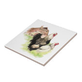 Country Chicken & Rooster Barn, Boerderij Scene Tegeltje (Zijkant)