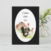 Country Chicken & Rooster Barn Custom Boerderij Ui Kaart (Staand voorkant)