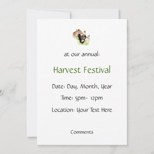 Country Chicken & Rooster Barn Custom Boerderij Ui Kaart (Achterkant)