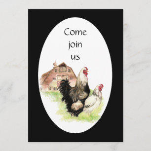 Country Chicken & Rooster Barn Custom Boerderij Ui Kaart
