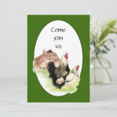 Country Chicken & Rooster Barn Custom Boerderij Ui Kaart (Staand voorkant)