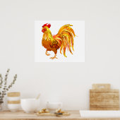 Country Chicken Rooster  Cottagecore Poster (Keuken)