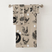 -country Chicken Rooster Egg Monogram Bad Handdoek (Insitu)