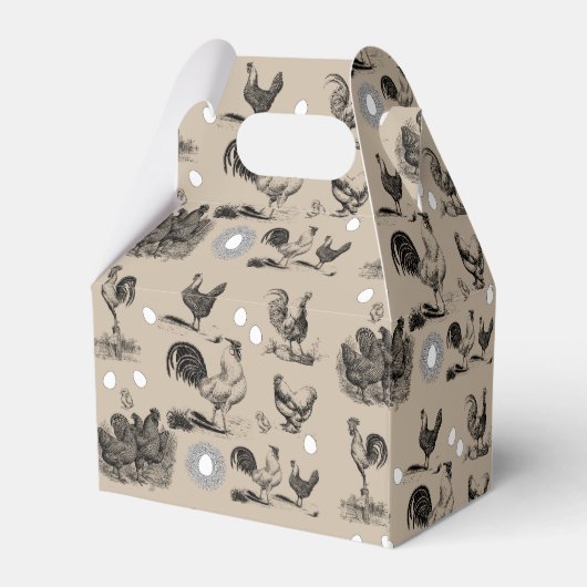 -country Chicken Rooster Egg Monogram Bedankdoosjes (Achterkant)