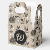 -country Chicken Rooster Egg Monogram Bedankdoosjes (Geopend)