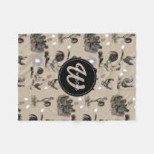 -country Chicken Rooster Egg Monogram Fleece Deken (Voorkant (Horizontaal))