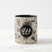 -country Chicken Rooster Egg Monogram Mok (Midden)