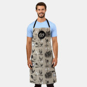 -country Chicken Rooster Egg Monogram Schort (Gedragen)