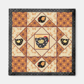 Country Chicks Quilt Patch Magnet (Voorkant)