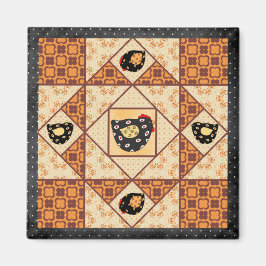 Country Chicks Quilt Patch Magnet