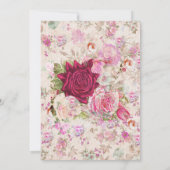 Country chique  roze bloemig Vrijgezellenfeest Kaart (Achterkant)