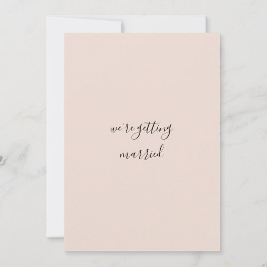 Country chique wit roze koraal roos bloemenbruilof kaart (Achterkant)