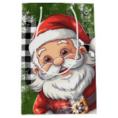 Country Christmas Design op Plaid - Personaliseer Medium Cadeauzakje (Voorkant)