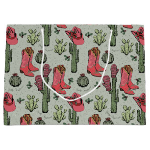 Country Christmas Girly Cowgirl Laarzen & Cactus Groot Cadeauzakje