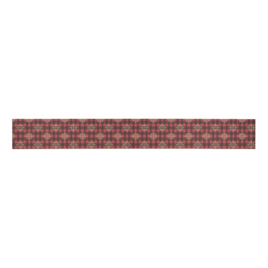 Country Christmas Gold Snowflake Ribbon Grosgrain Lint (Voorkant)