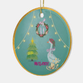 Country Christmas Goose Ceramic Ornament  (Links)