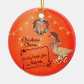 Country Christmas Goose Ornament - rustic gift tag (Voorkant)