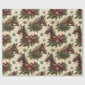 Country Christmas Horses Cadeaupapier (Vlak)