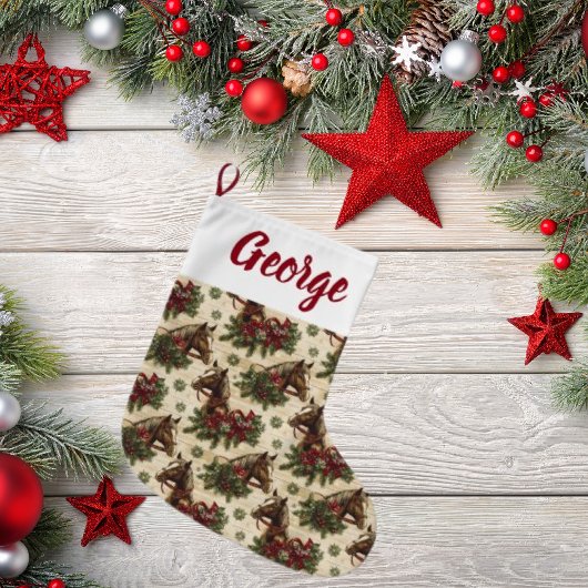 Country Christmas Horses Grote Kerstsok