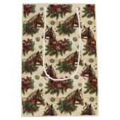 Country Christmas Horses Medium Cadeauzakje (Achterkant)
