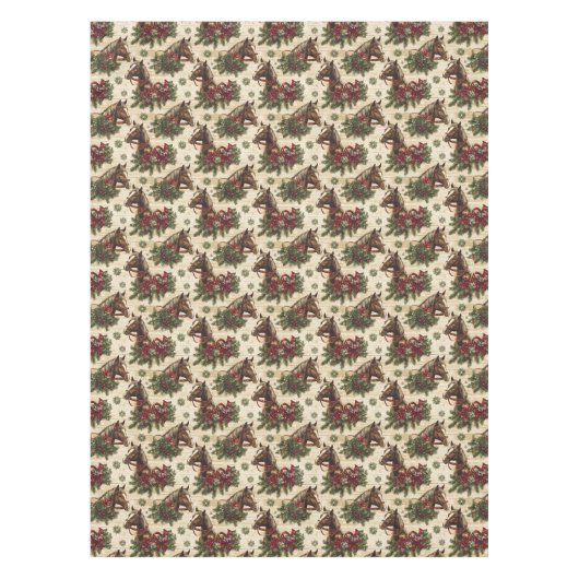 Country Christmas Horses Tafelkleed (Voorkant)