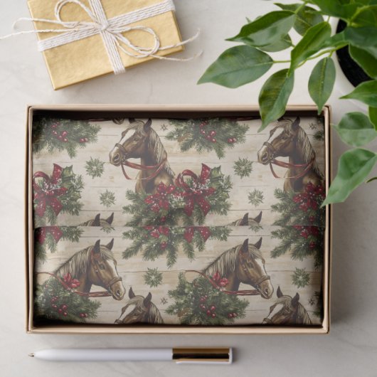 Country Christmas Horses Tissuepapier (Geschenk)