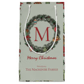 Country Christmas Monogrammed Klein Cadeauzakje (Voorkant)