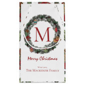 Country Christmas Monogrammed Klein Cadeauzakje (Achterkant)