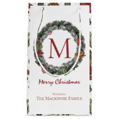 Country Christmas Monogrammed Klein Cadeauzakje (Voorkant)