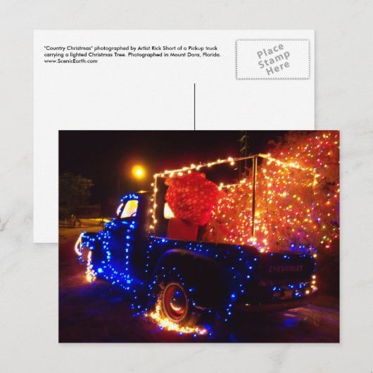 Country Christmas Pickup Truck Christmas Briefkaar Feestdagenkaart (Voorkant / Achterkant)