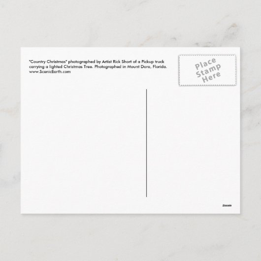 Country Christmas Pickup Truck Christmas Briefkaar Feestdagenkaart (Achterkant)