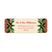 Country Christmas Plaid en Holly | rode aangifte Etiket (Voorkant)