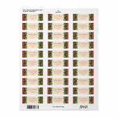 Country Christmas Plaid en Holly | rode aangifte Etiket (Full Sheet)