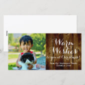 Country Christmas Warm Wishes  Feestdagenkaart (Voorkant / Achterkant)