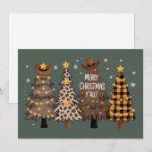 Country Christmas Western Tree Cowboy Cowgirl Feestdagenkaart (Voorkant / Achterkant)