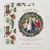 Country Christmas Wreath Bedankt Card Feestdagenkaart (Voorkant / Achterkant)